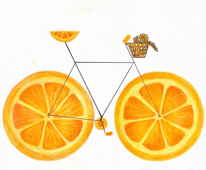 Orange Bicycle Sticker