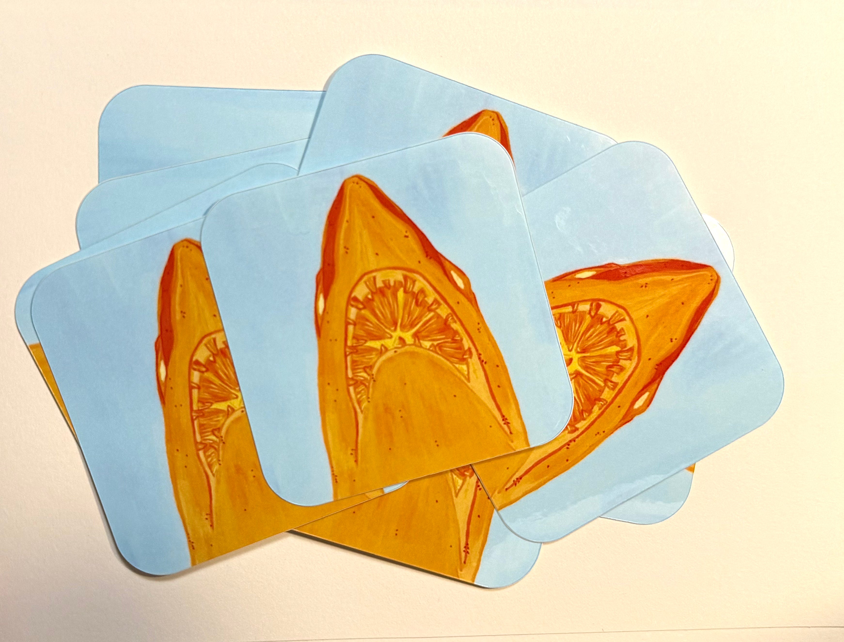 Orange Shark Sticker